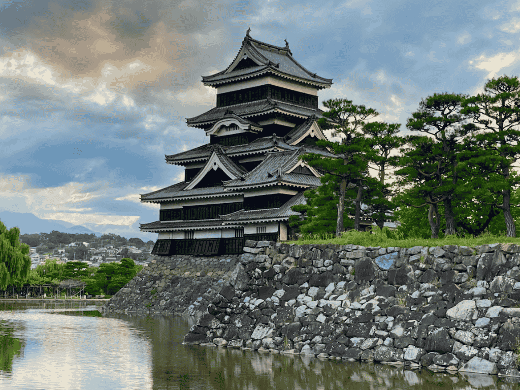 Matsumoto Castle view from rear moat