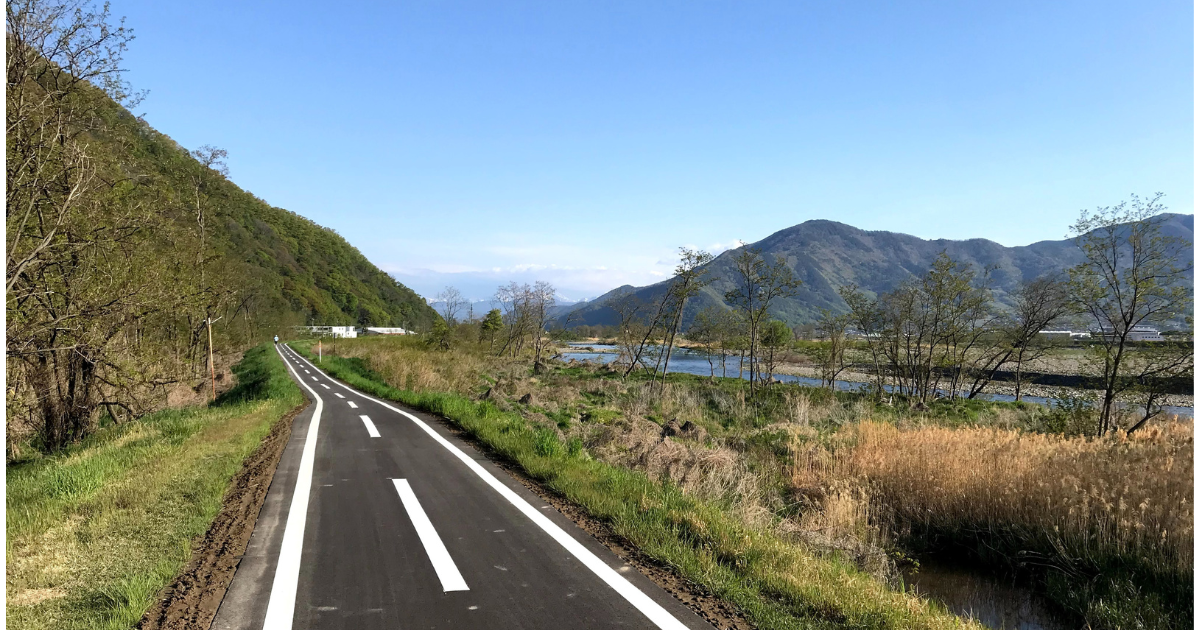 Ueda chikuma river cycling road